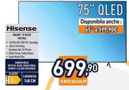 Unieuro Hisense SMART TV QLED 75 offerta