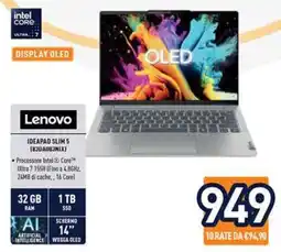 Unieuro Lenovo Ideapad Slim 5 (83JAU03NIX) offerta