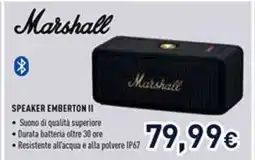 Unieuro Marshall SPEAKER EMBERTON II offerta
