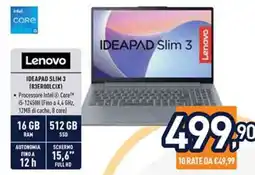 Unieuro Lenovo IDEAPAD Slim 3 offerta