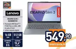 Unieuro Lenovo IDEAPAD SLIM 3 (82XM0057IX) offerta