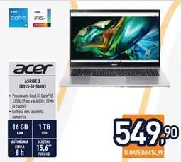 Unieuro Acer Aspire 3 (A315-59-503M) offerta