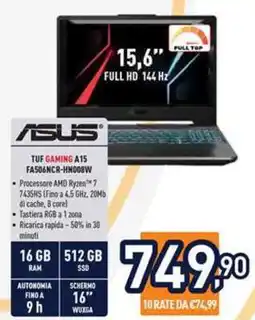 Unieuro ASUS TUF GAMING A15 FA506NCR-HN008W offerta