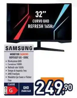Unieuro Samsung Monitor Gaming Odyssey G5 - G55C offerta