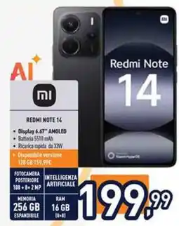 Unieuro Redmi Note 14 offerta