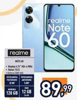 Unieuro realme Note 60 offerta