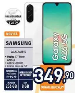 Unieuro Samsung Galaxy A26 5G offerta