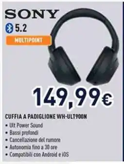 Unieuro CUFFIA A PADIGLIONE WH-ULT900N offerta