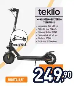 Unieuro tekliio Monopattino Elettrico TK1M7AL8K offerta