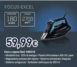 Unieuro Focus Excel Ferro a vapore Mod. DW5310 offerta