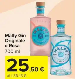 Carrefour Market Malfy Gin Originale o Rosa offerta