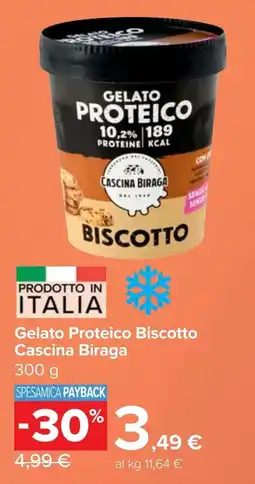 Carrefour Market Gelato Proteico Biscotto Cascina Biraga offerta
