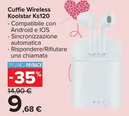 Carrefour Market Cuffie Wireless Koolstar Ks120 offerta