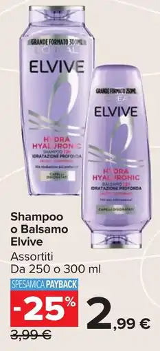 Carrefour Market Shampoo o Balsamo Elvive offerta