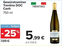 Carrefour Gewürztraminer Trentino DOC Cavit offerta