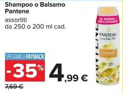 Carrefour Shampoo o Balsamo Pantene offerta