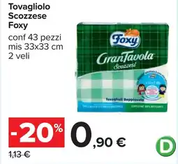 Carrefour Tovagliolo Scozzese Foxy offerta