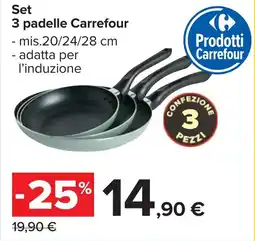 Carrefour Set 3 padelle Carrefour offerta