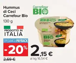 Carrefour Hummus di Ceci Carrefour Bio offerta