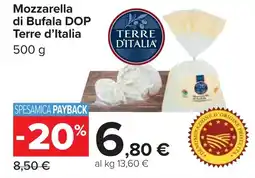 Carrefour Mozzarella di Bufala DOP Terre d'Italia offerta