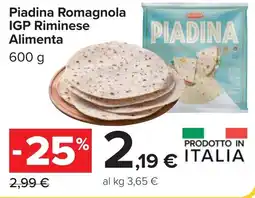 Carrefour Piadina Romagnola IGP Riminese Alimenta offerta