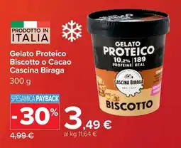 Carrefour Gelato Proteico Biscotto o Cacao Cascina Biraga offerta