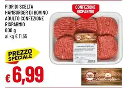 Famila FIOR DI SCELTA HAMBURGER DI BOVINO ADULTO CONFEZIONE RISPARMIO offerta