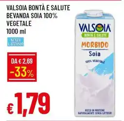 Famila VALSOIA BONTÀ E SALUTE BEVANDA SOIA 100% VEGETALE offerta