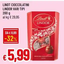 Famila LINDT CIOCCOLATINI LINDOR VARI TIPI offerta