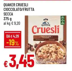 Famila QUAKER CRUESLI CIOCCOLATO/FRUTTA SECCA offerta