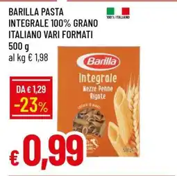 Famila BARILLA PASTA INTEGRALE 100% GRANO ITALIANO VARI FORMATI offerta