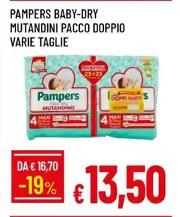 Famila Pampers Baby-Dry Mutandini Pacco Doppio Varie Taglie offerta