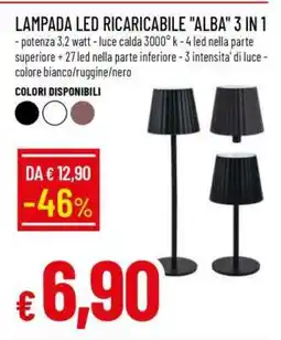 Famila LAMPADA LED RICARICABILE ALBA 3 IN 1 offerta