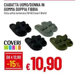 Famila CIABATTA UOMO/DONNA IN GOMMA DOPPIA FIBBIA offerta