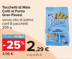 Carrefour Tocchetti di Mais Cotti al Forno Gran Pavesi offerta