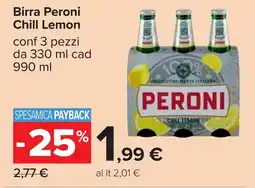 Carrefour Birra Peroni Chill Lemon offerta