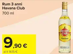 Carrefour Rum 3 anni Havana Club offerta