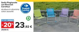 Carrefour Sedia Pieghevole con Braccioli Carrefour offerta