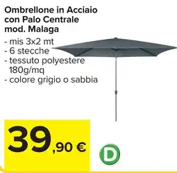 Carrefour Ombrellone in Acciaio con Palo Centrale offerta
