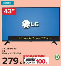 Carrefour TV Led LG 43" 4K offerta
