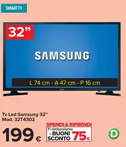 Carrefour Tv Led Samsung 32" Mod. 32T4302 offerta