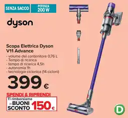 Carrefour Scopa Elettrica Dyson V11 Advance offerta