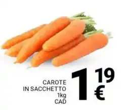 Supermercati Gulliver Carote in sacchetto offerta