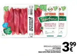 Supermercati Gulliver Bresaola bipacco CITTERIO offerta