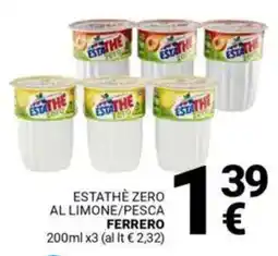 Supermercati Gulliver Estathè zero al limone/pesca FERRERO offerta