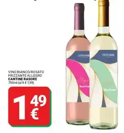 Supermercati Gulliver Vino bianco/rosato frizzante allegro CANTINE RASORE offerta