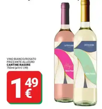 Supermercati Gulliver Vino bianco/rosato frizzante allegro CANTINE RASORE offerta