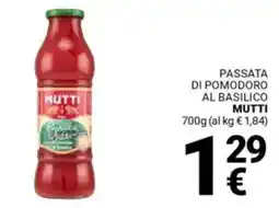 Supermercati Gulliver Passata di pomodoro al basilico MUTTI offerta