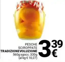 Supermercati Gulliver Pesche sciroppate TRADIZIONEVOLUZIONE offerta
