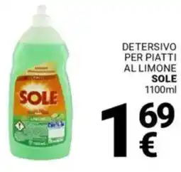 Supermercati Gulliver Detersivo per piatti al limone SOLE offerta